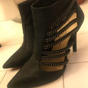 Jessica Simpson Ankle Boots w/ Metal Chain Detail
