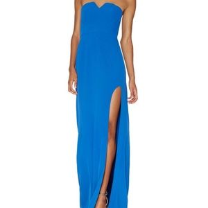 Evening gown by Halston Heritage in striking blue