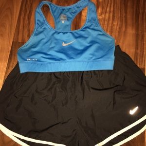 Nike sports bra and running short