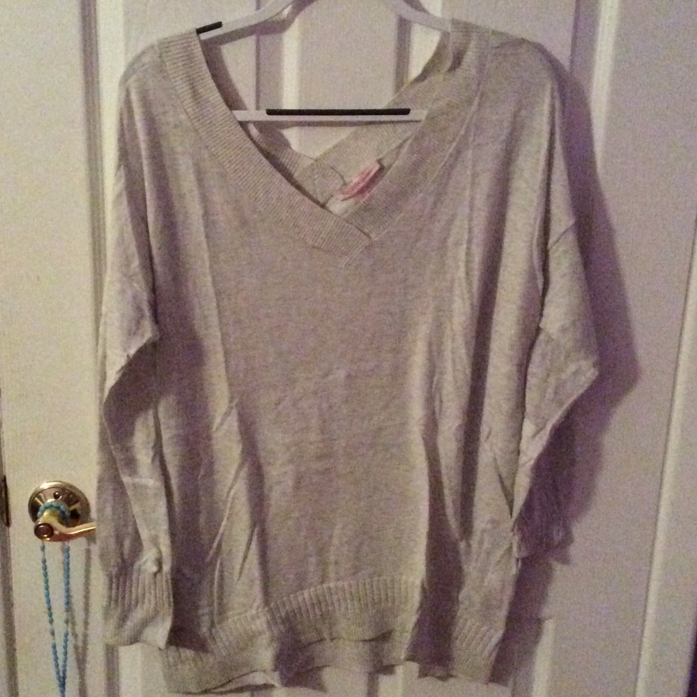 Victoria Secret Beige Off the Shoulder Sweater