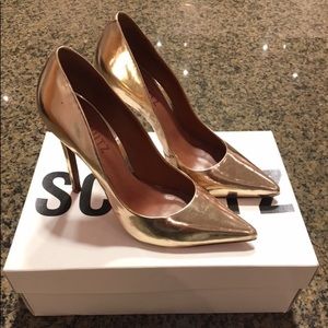 Schutz Gold High Heel Pump