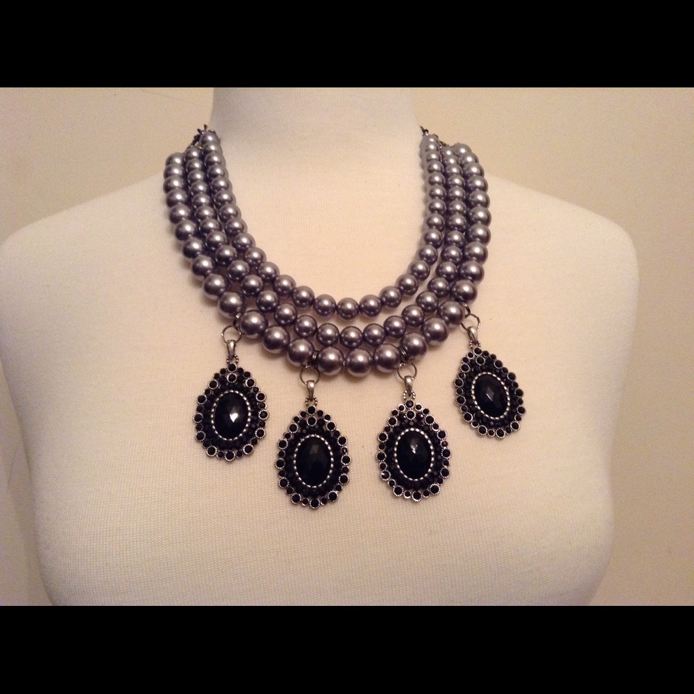 3-Strand Statement Pearl Necklace