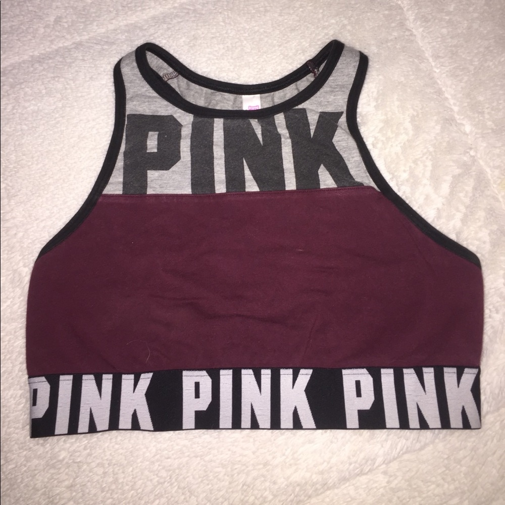 Pink sports bra high cut