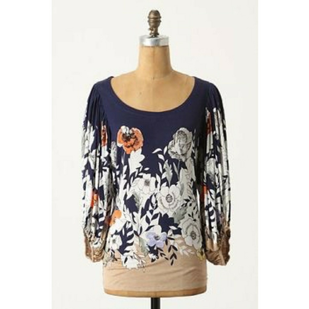 Anthropolgie Ayaka Poppy Flower Shirt Top