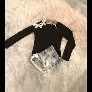 CHARLOTTE RUSSE black long sleeve shirt