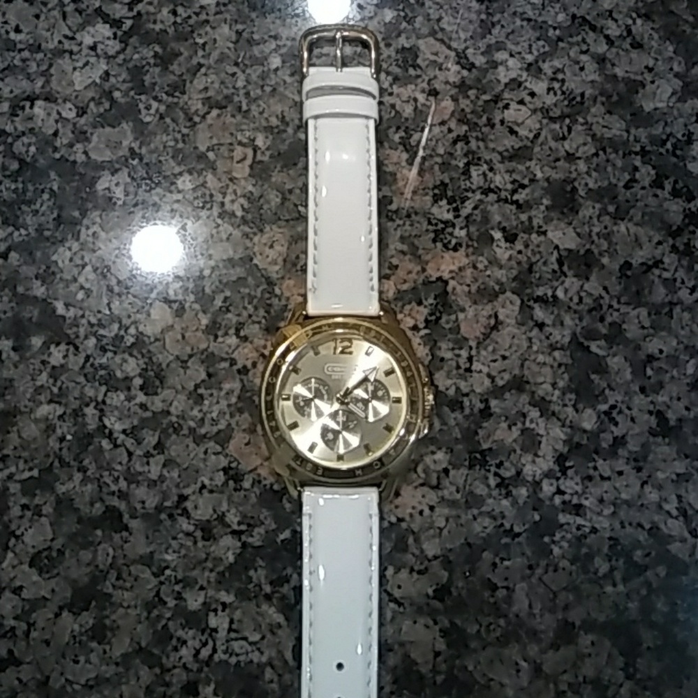 Coach White Leather Watch
