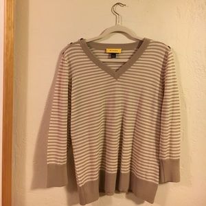 St John Casual Striped Top Size L
