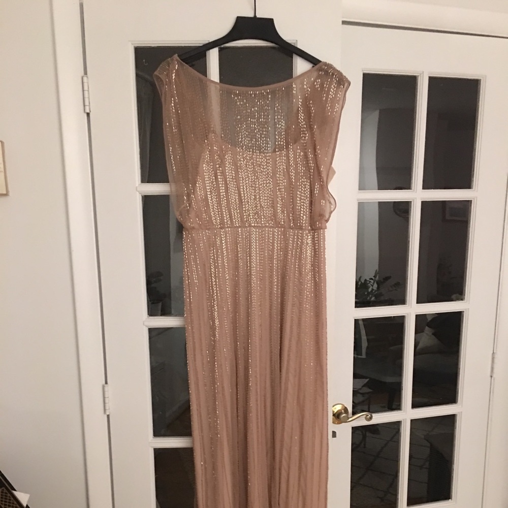 Adrianna Papell Rose gold evening gown