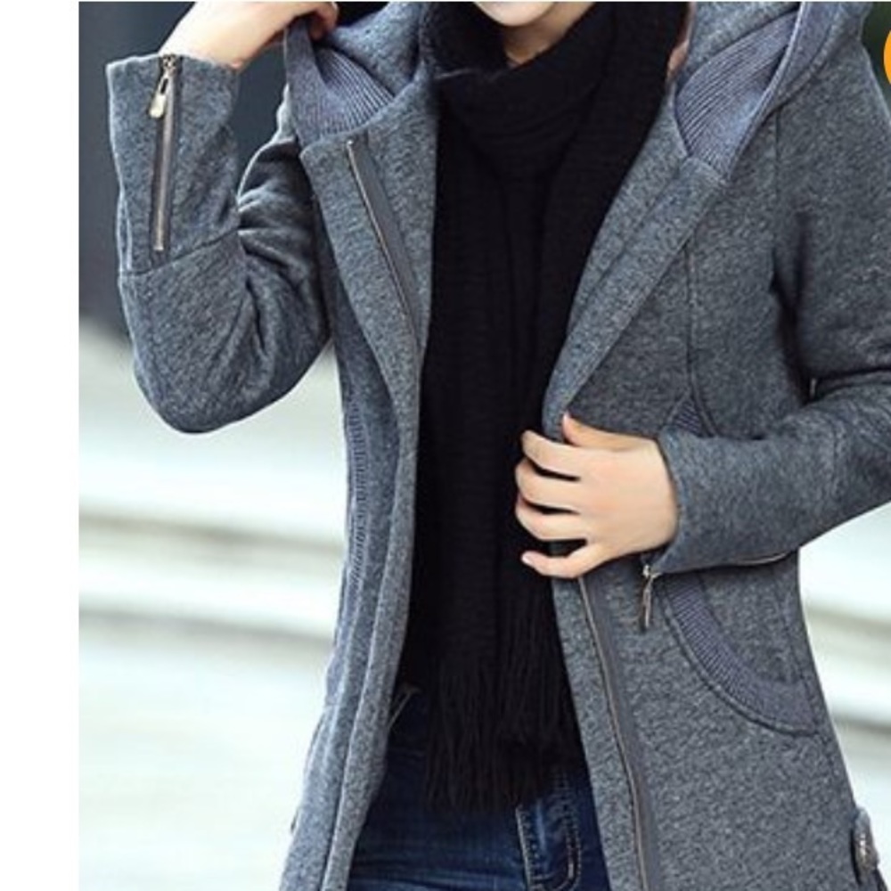 Zipper Hooded Coat- NWT!!