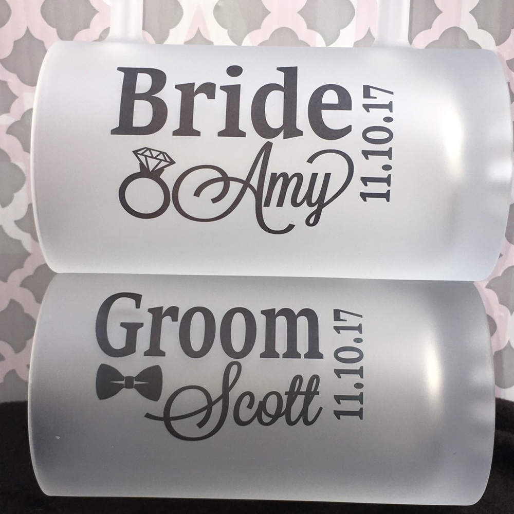 Bride and groom personalized beer mug