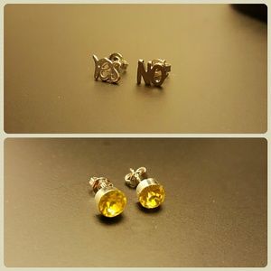 YES - NO & Crystal By The Yard Earrings Set