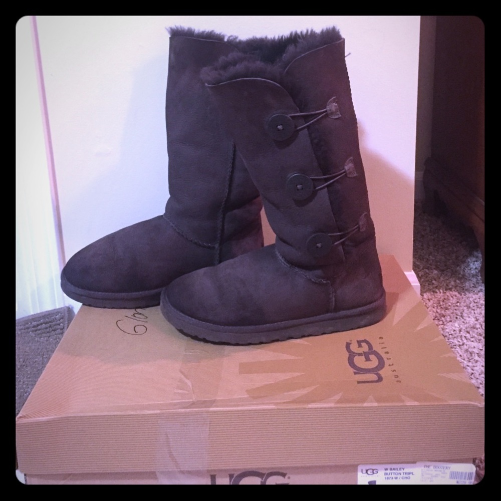 Brown tall Bailey button ugg boots