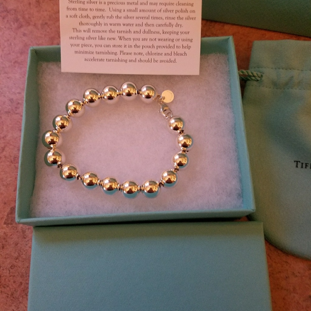 Tiffany 7" Sterling silver ball bracelet.