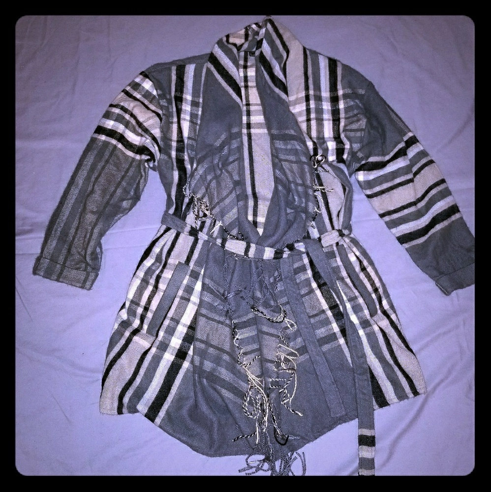 Plaid sweater jacket [SZ-MED]