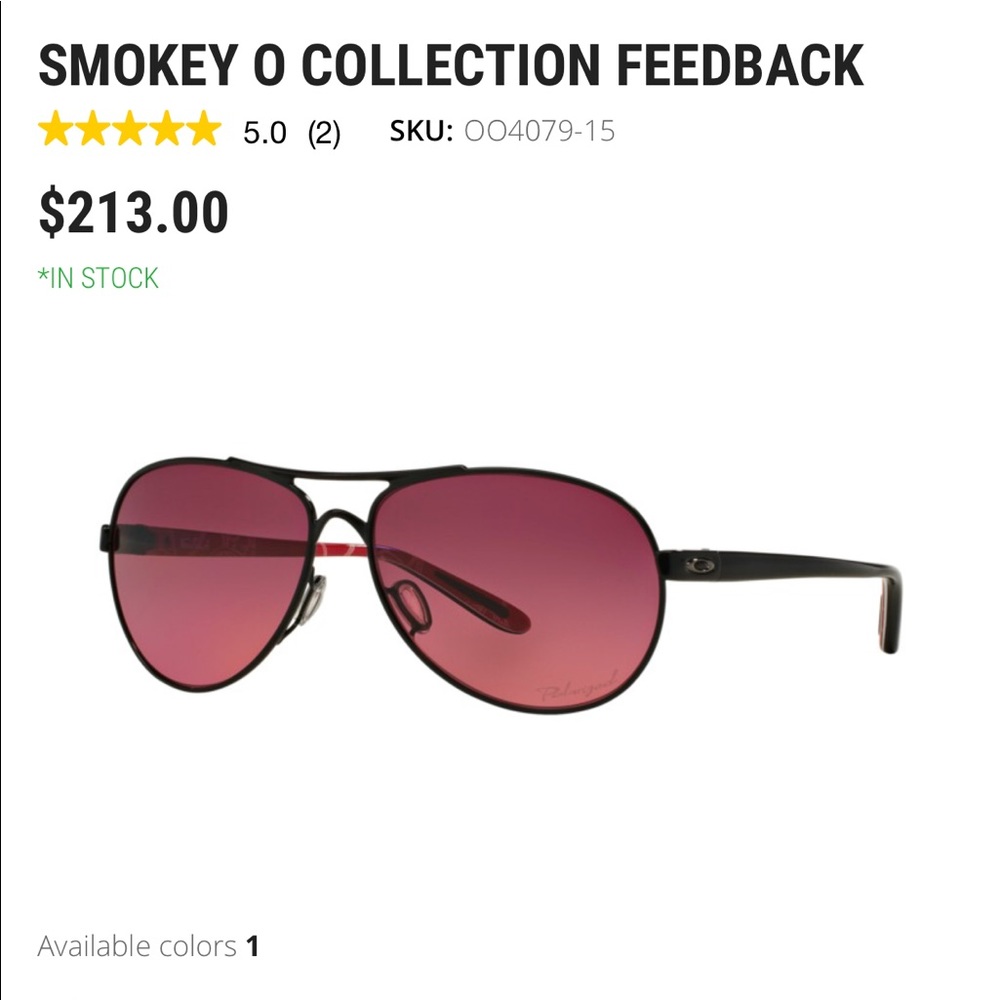 Oakley Feedback Smoke Pink polarized aviator NIB