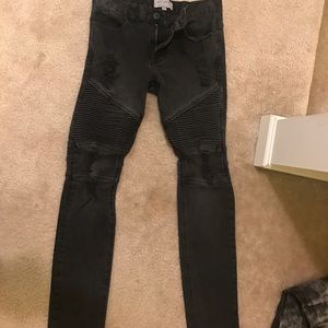 Bull head slim stacked jeans with rips