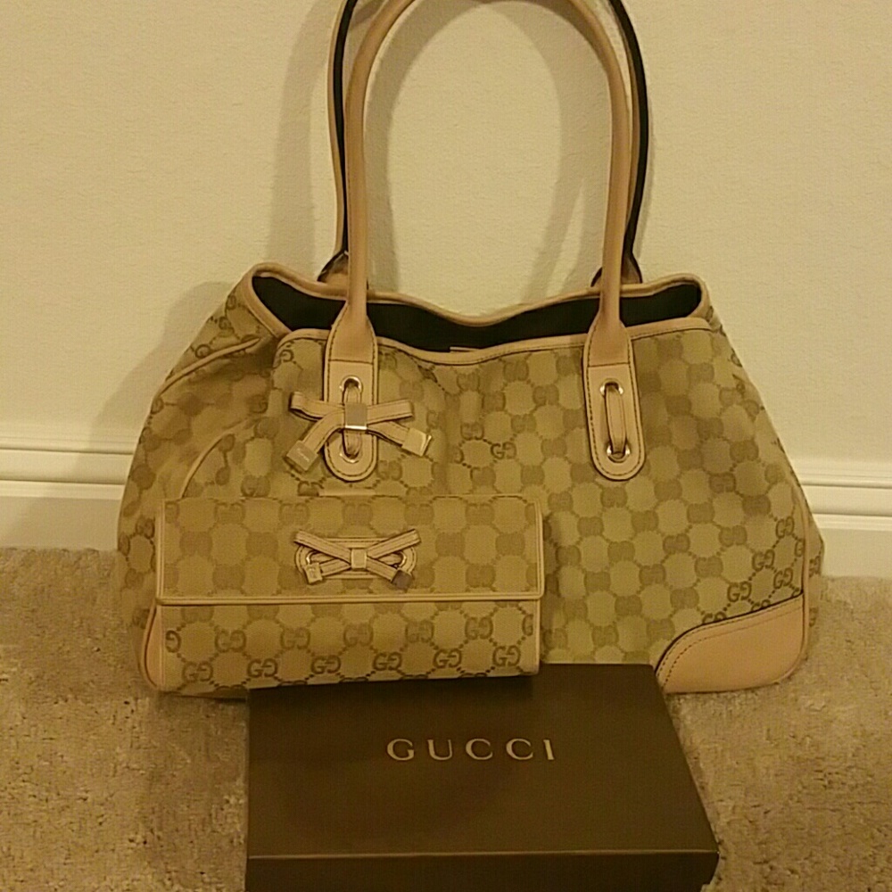 Gucci princy tote with matching wallet