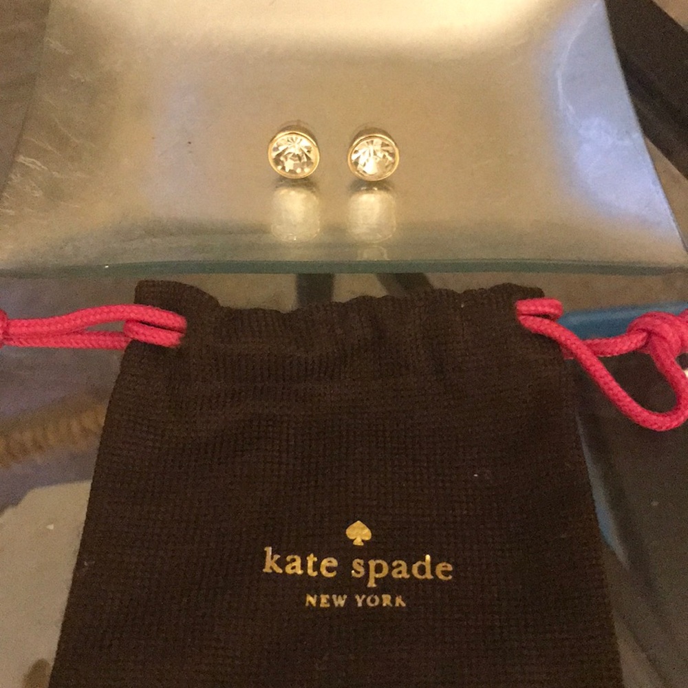 Kate Spade clear diamond circle stud earrings