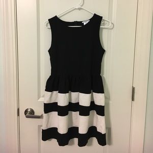 Black and White High Neck Dress