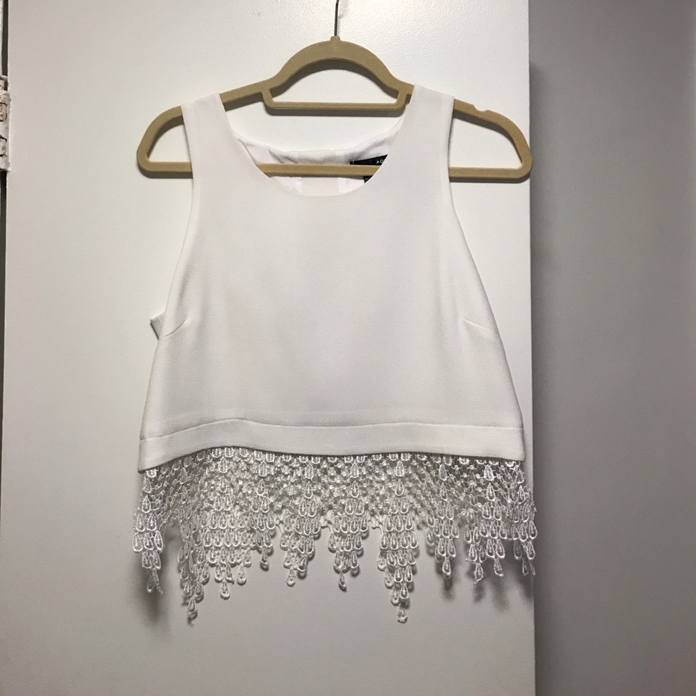 Aqua Crop Top with Lacey detail