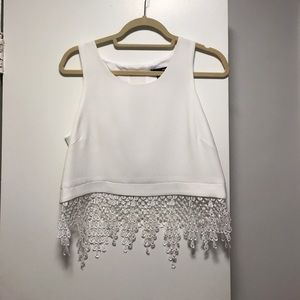 Aqua Crop Top with Lacey detail