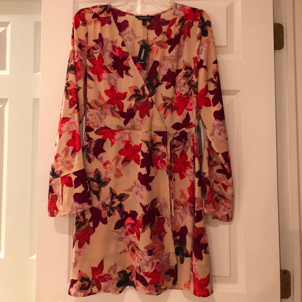 NWT Express Faux Wrap Around Dress (M)