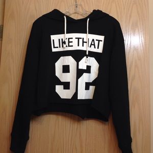 Forever 21 black cropped hoodie