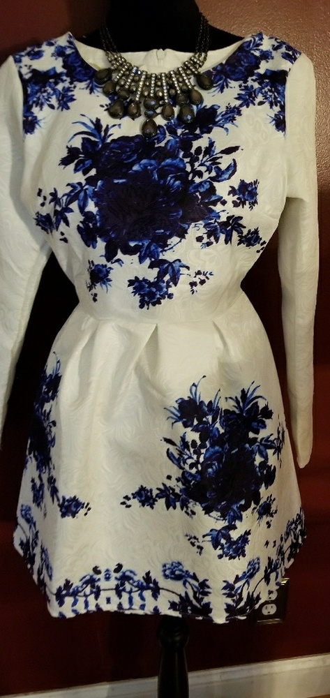 Blue and White Dress