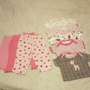 Onesie & pants bundle 0-3 months girls