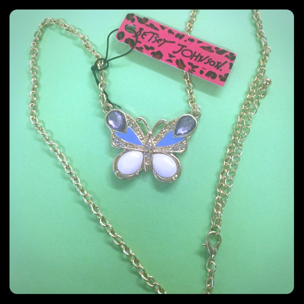 New Betsey Johnson butterfly necklace
