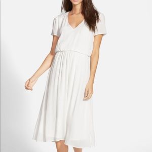 WAYF White Blouson Midi Dress