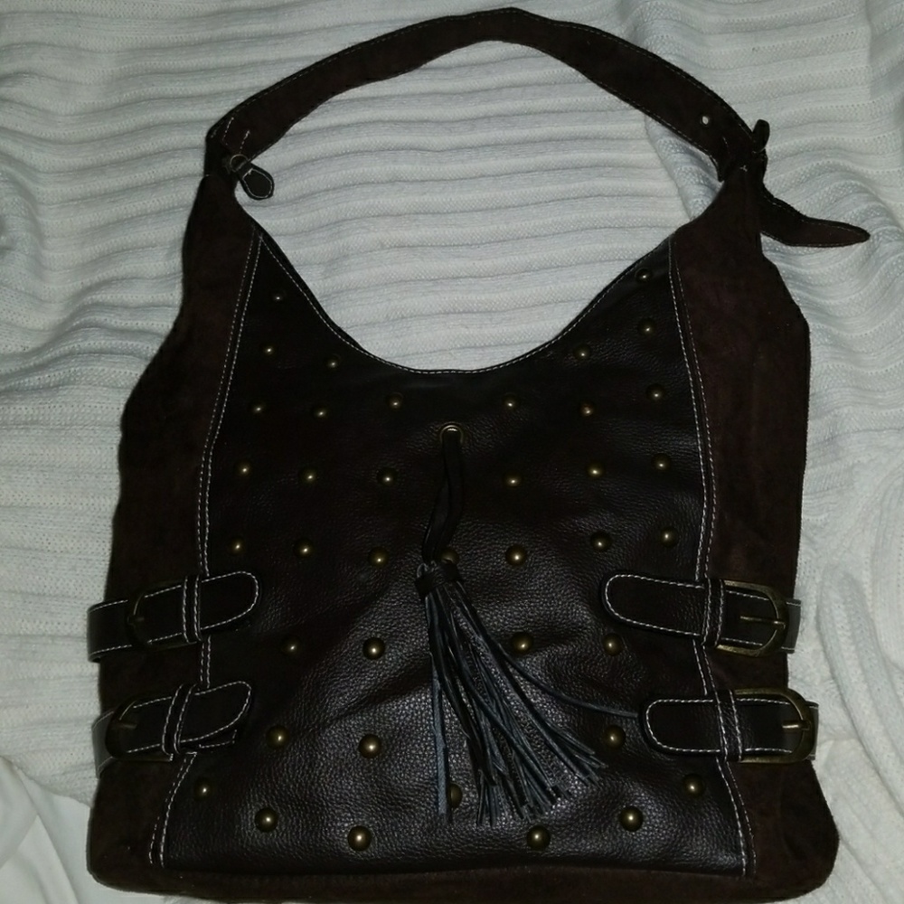 KGB Studios Suede and leather Brown Bag