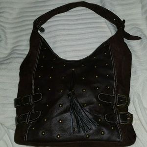 KGB Studios Suede and leather Brown Bag