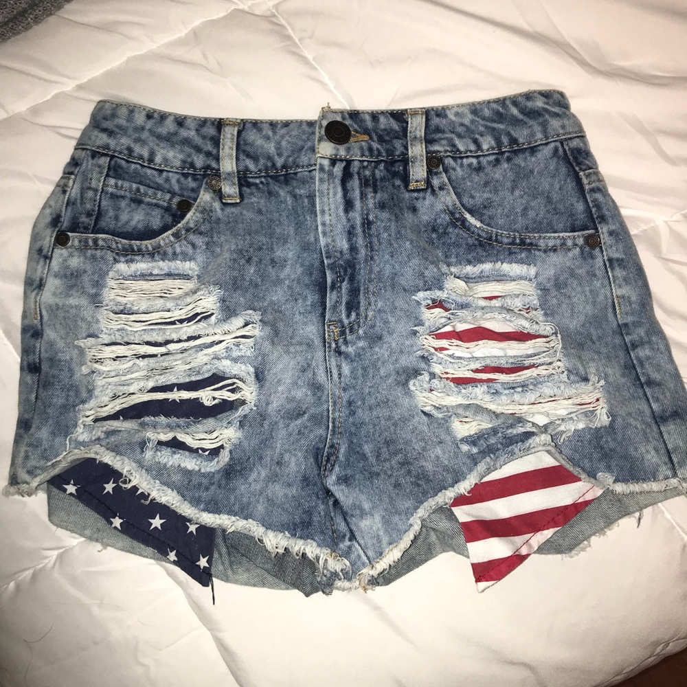 Charlotte Russe American flag shorts