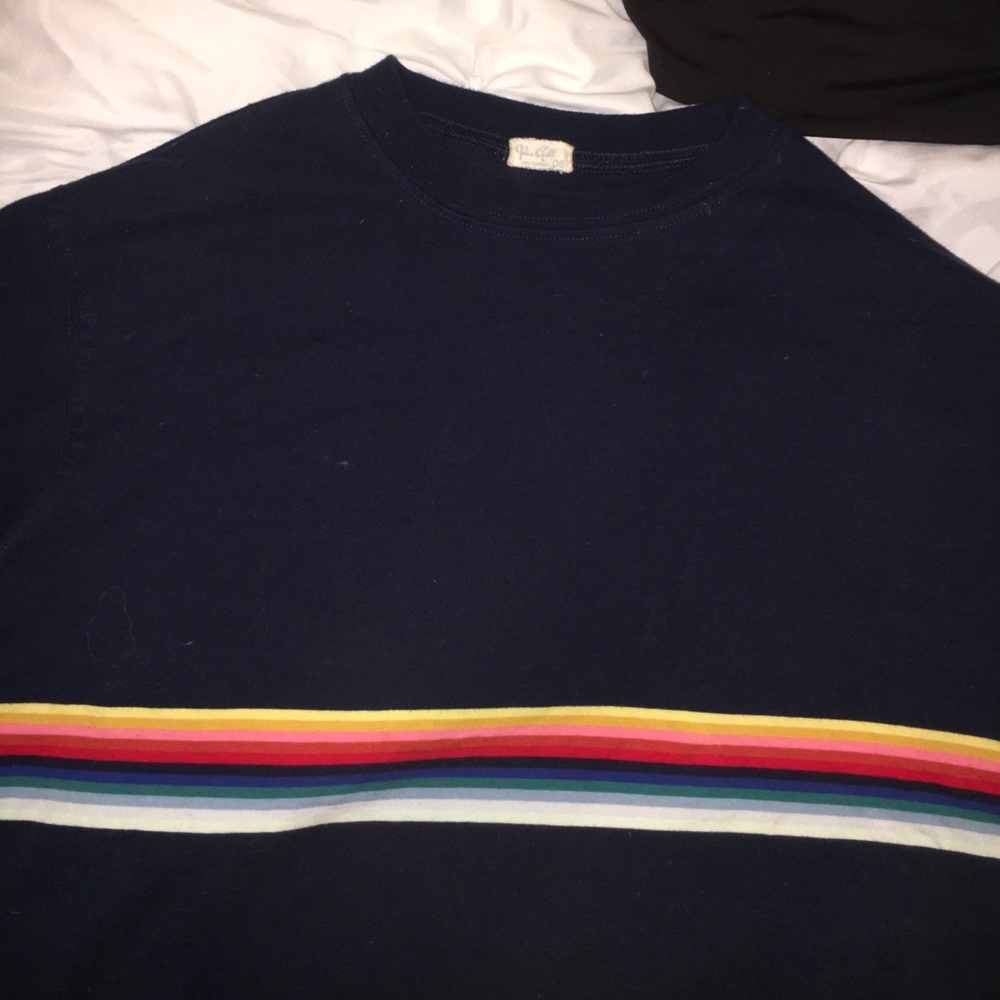 brandy melville navy rainbow acaicia top