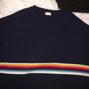 brandy melville navy rainbow acaicia top