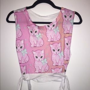 😸👾NWOT! Pixelated Cat crop top DOLLSKILL👾😸