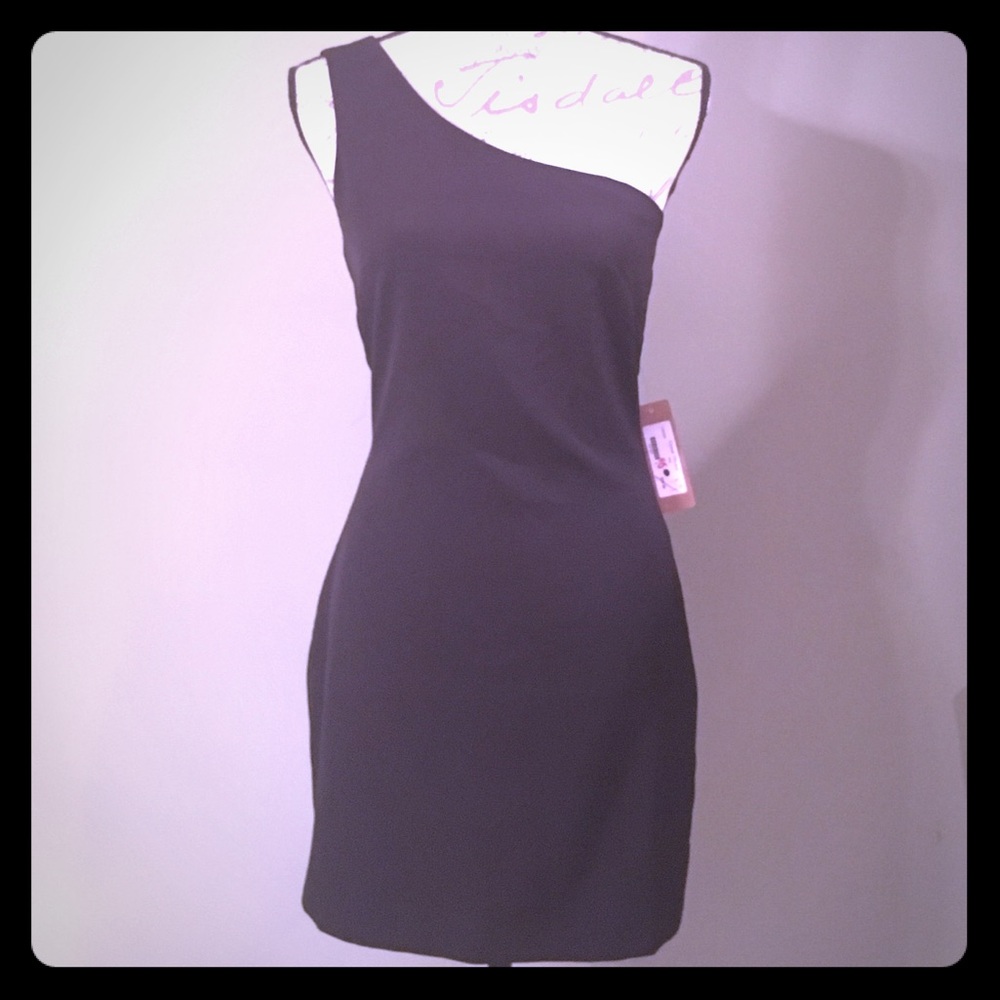 NWT Black. One-Shoulder Dress