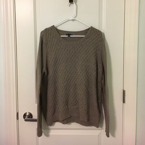 Gray Brown Cord Knit Sweater