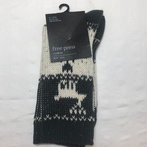 NWT Free Press Footwear Boot Socks xmas 6-10.5