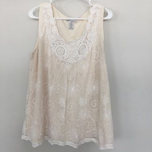 Beautiful crochet and lace tank top