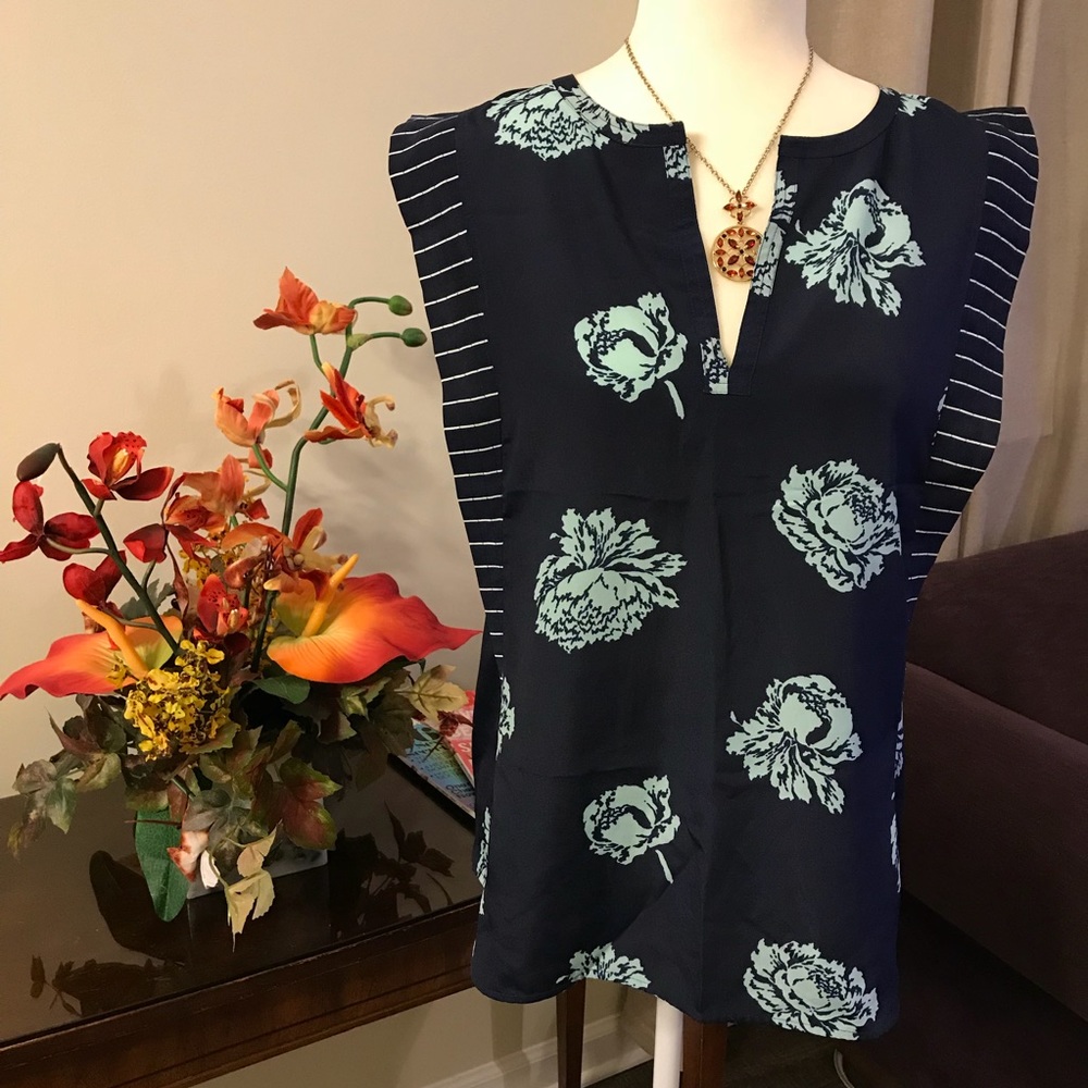 J. Crew Graphic Peony Top