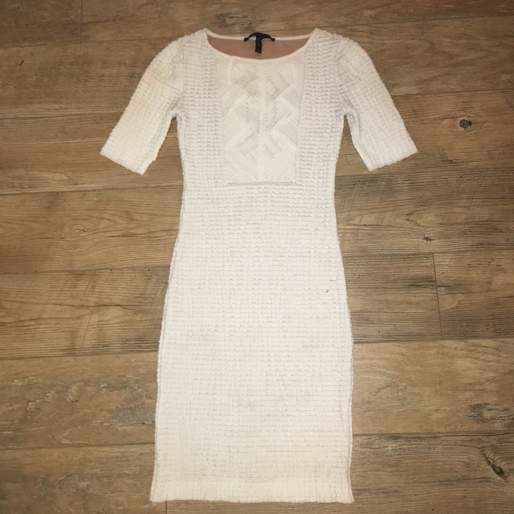 BCBGMAXAZRIA white ruffle lace dress