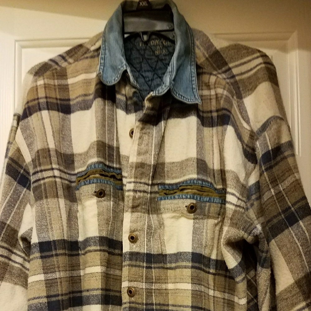 Mens super soft flannel/denim shirt XXL