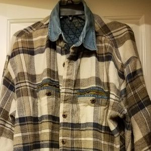 Mens super soft flannel/denim shirt XXL