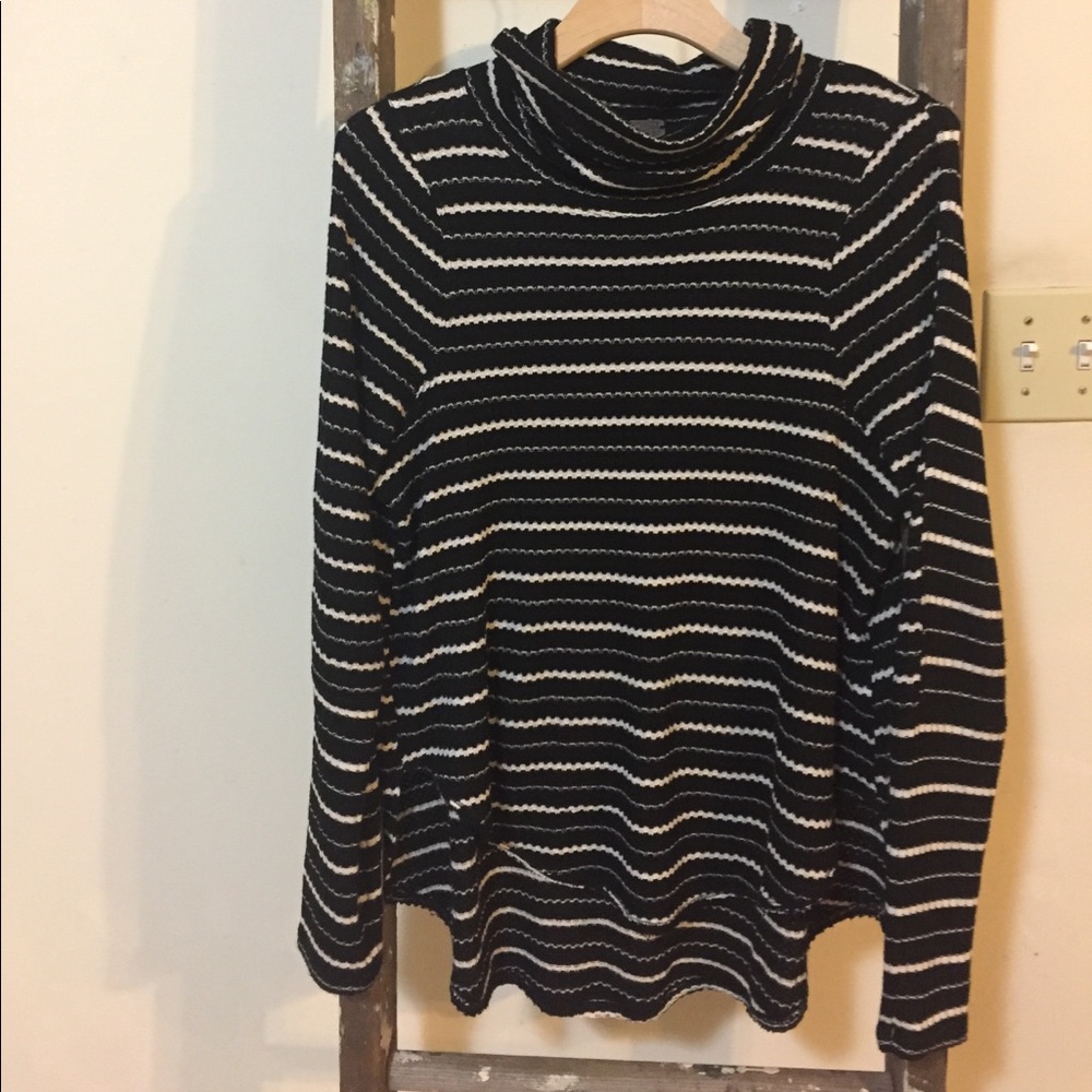 FREE PEOPLE long sleeve turtleneck stripe tunic