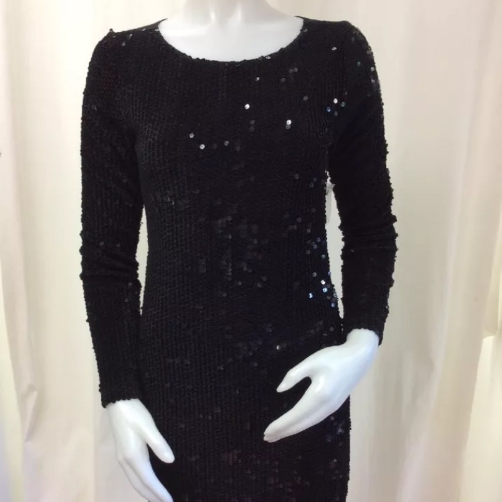 Alice + Olivia Black  'Steffe' Sequin Dress