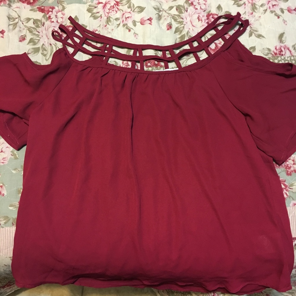 Maroon colored blouse