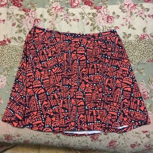 Tribal print pink & blue skater skirt