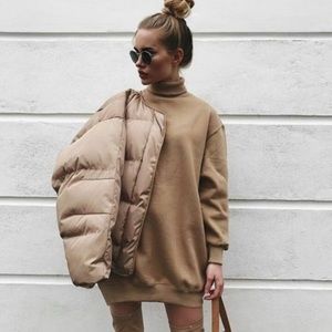 Tan puffer coat